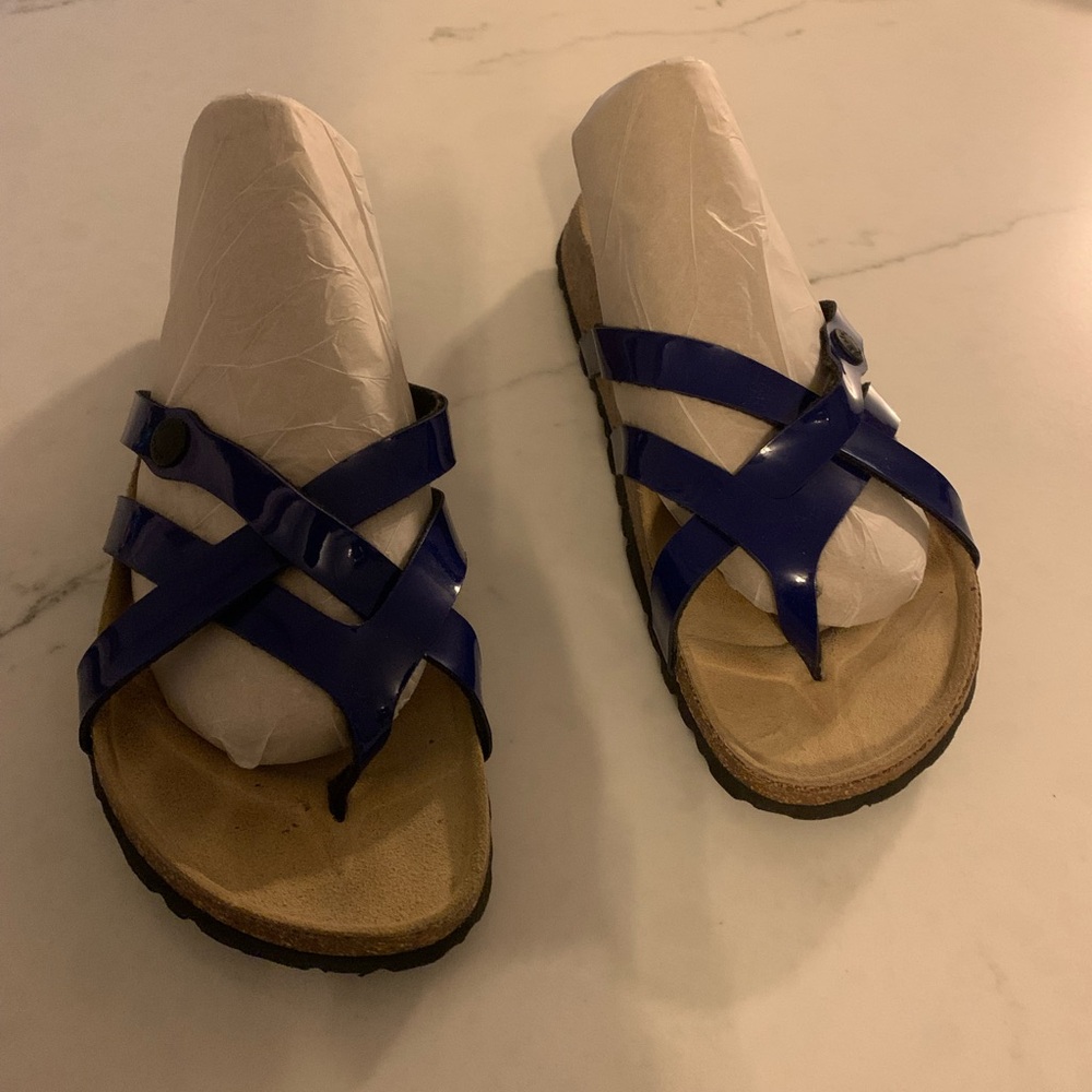 Betula by Birkenstocks Size 37 Women’s 7 Vinja Blue Criss Cross Sandals Strappy